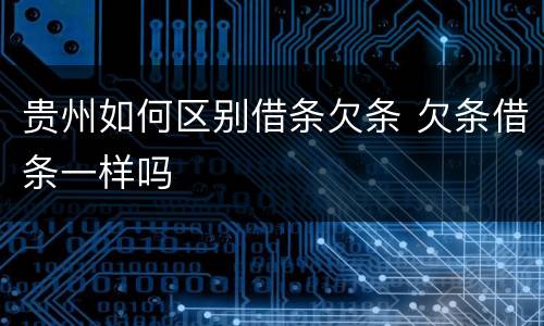 贵州如何区别借条欠条 欠条借条一样吗