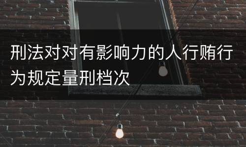 刑法对对有影响力的人行贿行为规定量刑档次