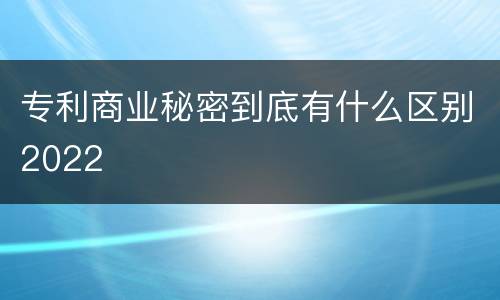 专利商业秘密到底有什么区别2022
