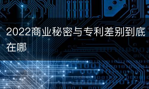 2022商业秘密与专利差别到底在哪