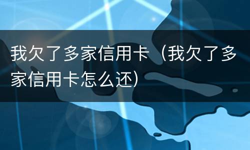 我欠了多家信用卡（我欠了多家信用卡怎么还）