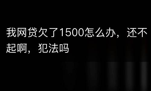 我网贷欠了1500怎么办，还不起啊，犯法吗