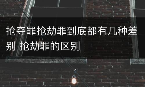 抢夺罪抢劫罪到底都有几种差别 抢劫罪的区别
