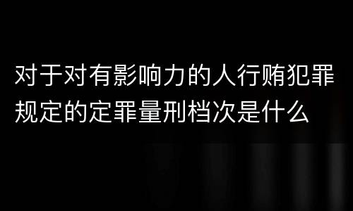 对于对有影响力的人行贿犯罪规定的定罪量刑档次是什么