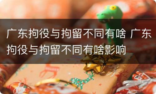 广东拘役与拘留不同有啥 广东拘役与拘留不同有啥影响