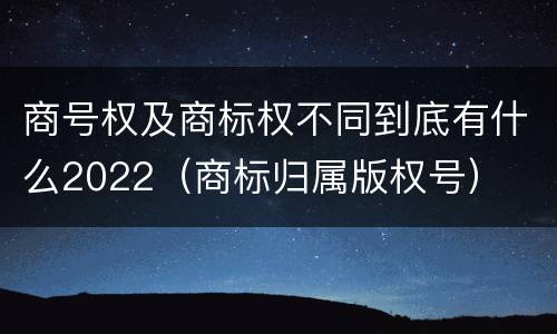 商号权及商标权不同到底有什么2022（商标归属版权号）