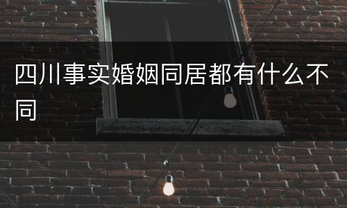 四川事实婚姻同居都有什么不同