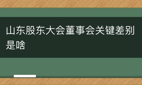 山东股东大会董事会关键差别是啥