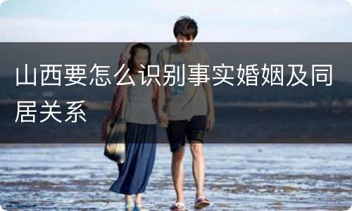山西要怎么识别事实婚姻及同居关系