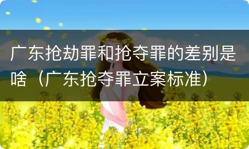 广东抢劫罪和抢夺罪的差别是啥（广东抢夺罪立案标准）