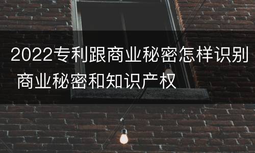 2022专利跟商业秘密怎样识别 商业秘密和知识产权