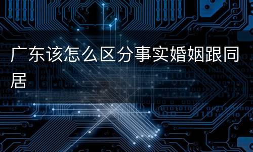 广东该怎么区分事实婚姻跟同居