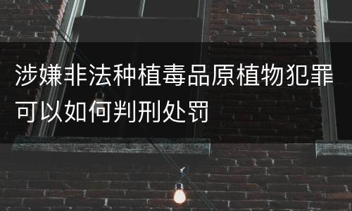 涉嫌非法种植毒品原植物犯罪可以如何判刑处罚