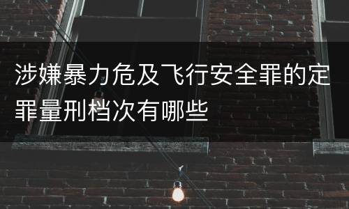 涉嫌暴力危及飞行安全罪的定罪量刑档次有哪些