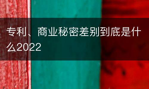 专利、商业秘密差别到底是什么2022