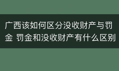 广西该如何区分没收财产与罚金 罚金和没收财产有什么区别