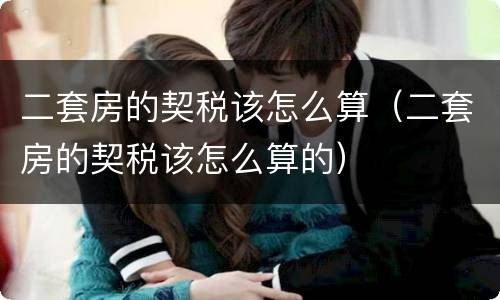 二套房的契税该怎么算（二套房的契税该怎么算的）