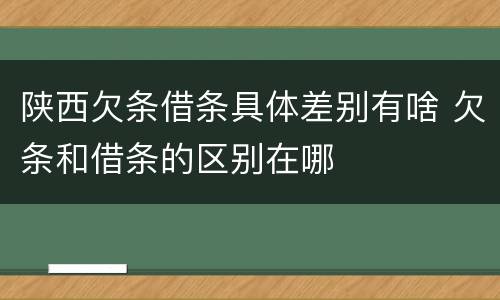 陕西欠条借条具体差别有啥 欠条和借条的区别在哪