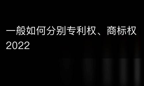 一般如何分别专利权、商标权2022