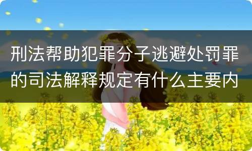 刑法帮助犯罪分子逃避处罚罪的司法解释规定有什么主要内容