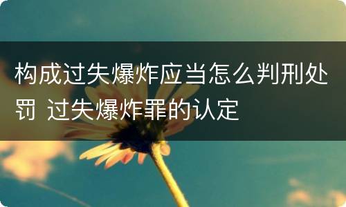 构成过失爆炸应当怎么判刑处罚 过失爆炸罪的认定