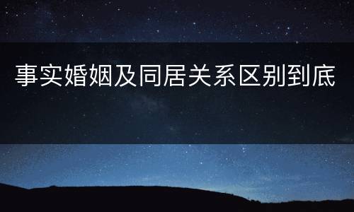 事实婚姻及同居关系区别到底