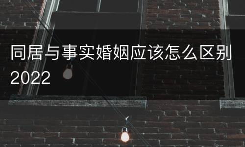 同居与事实婚姻应该怎么区别2022