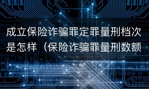 成立保险诈骗罪定罪量刑档次是怎样（保险诈骗罪量刑数额较大的标准）
