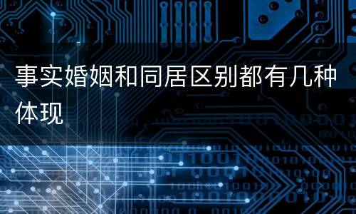 事实婚姻和同居区别都有几种体现
