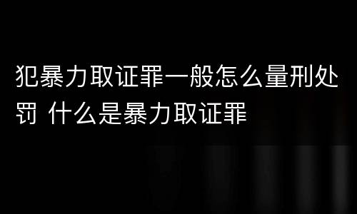 犯暴力取证罪一般怎么量刑处罚 什么是暴力取证罪
