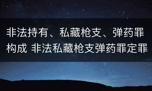 非法持有、私藏枪支、弹药罪构成 非法私藏枪支弹药罪定罪处罚