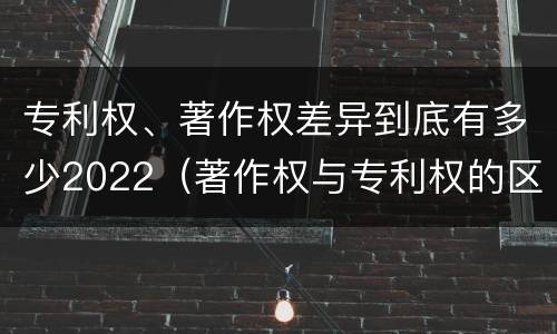 专利权、著作权差异到底有多少2022（著作权与专利权的区别）