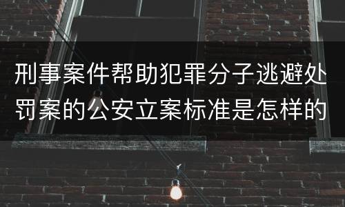 刑事案件帮助犯罪分子逃避处罚案的公安立案标准是怎样的