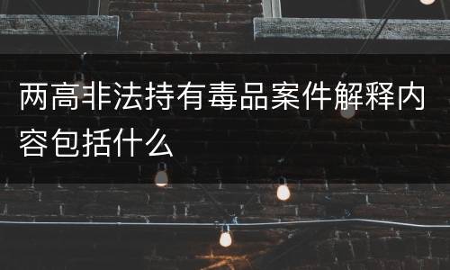 两高非法持有毒品案件解释内容包括什么