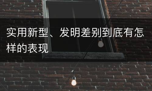 实用新型、发明差别到底有怎样的表现