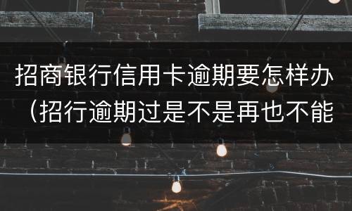 招商银行信用卡逾期要怎样办（招行逾期过是不是再也不能办信用卡了）