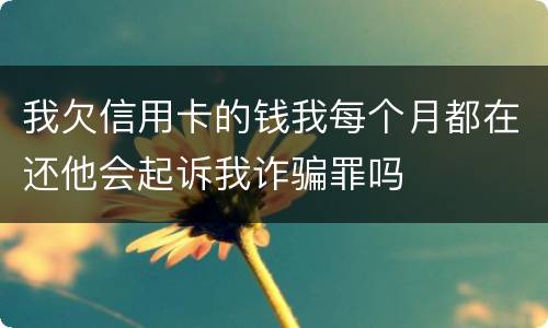 我欠信用卡的钱我每个月都在还他会起诉我诈骗罪吗