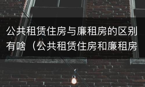 公共租赁住房与廉租房的区别有啥（公共租赁住房和廉租房的区别）