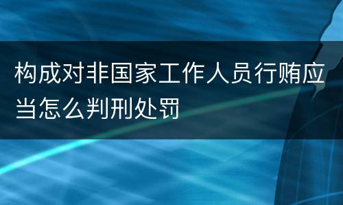构成对非国家工作人员行贿应当怎么判刑处罚