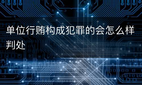 单位行贿构成犯罪的会怎么样判处