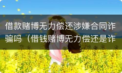 借款赌博无力偿还涉嫌合同诈骗吗（借钱赌博无力偿还是诈骗）