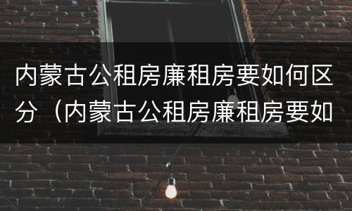 内蒙古公租房廉租房要如何区分（内蒙古公租房廉租房要如何区分等级）