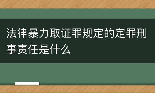 法律暴力取证罪规定的定罪刑事责任是什么