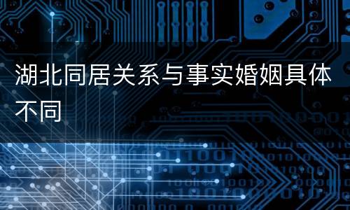 湖北同居关系与事实婚姻具体不同