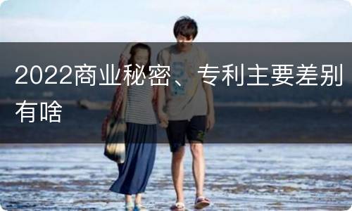 2022商业秘密、专利主要差别有啥