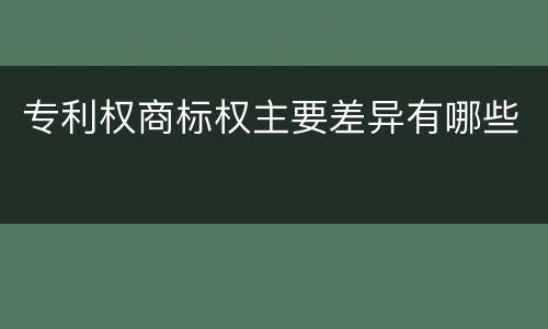 专利权商标权主要差异有哪些