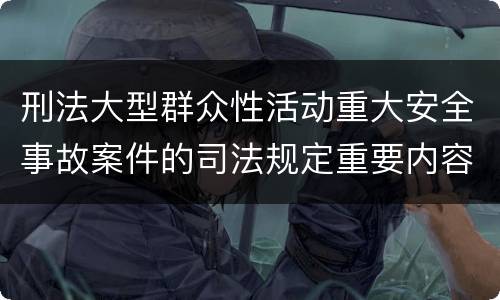 刑法大型群众性活动重大安全事故案件的司法规定重要内容都有哪些