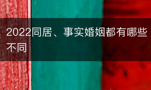 2022同居、事实婚姻都有哪些不同