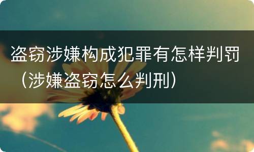 盗窃涉嫌构成犯罪有怎样判罚（涉嫌盗窃怎么判刑）