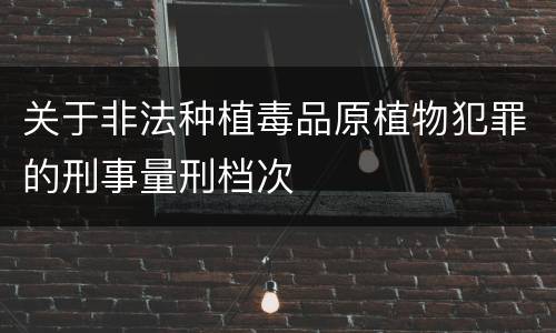 关于非法种植毒品原植物犯罪的刑事量刑档次